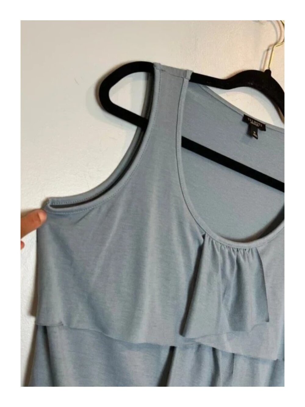 Talbots Women's Layered Front Sleeveless Blue Tank Top Size M - Picture 7 of 9
